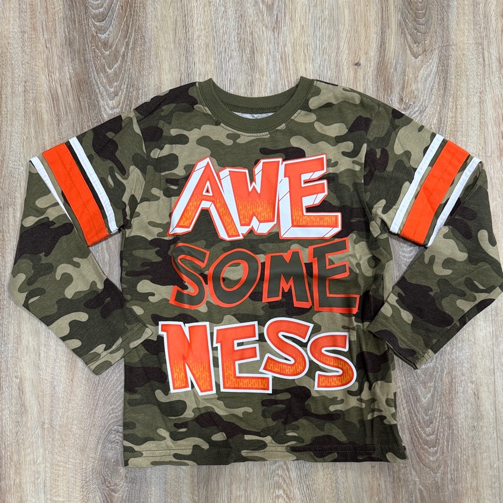 Garanimals Camouflage 'Awesomeness' Long Sleeve Shirt - Green and Orange